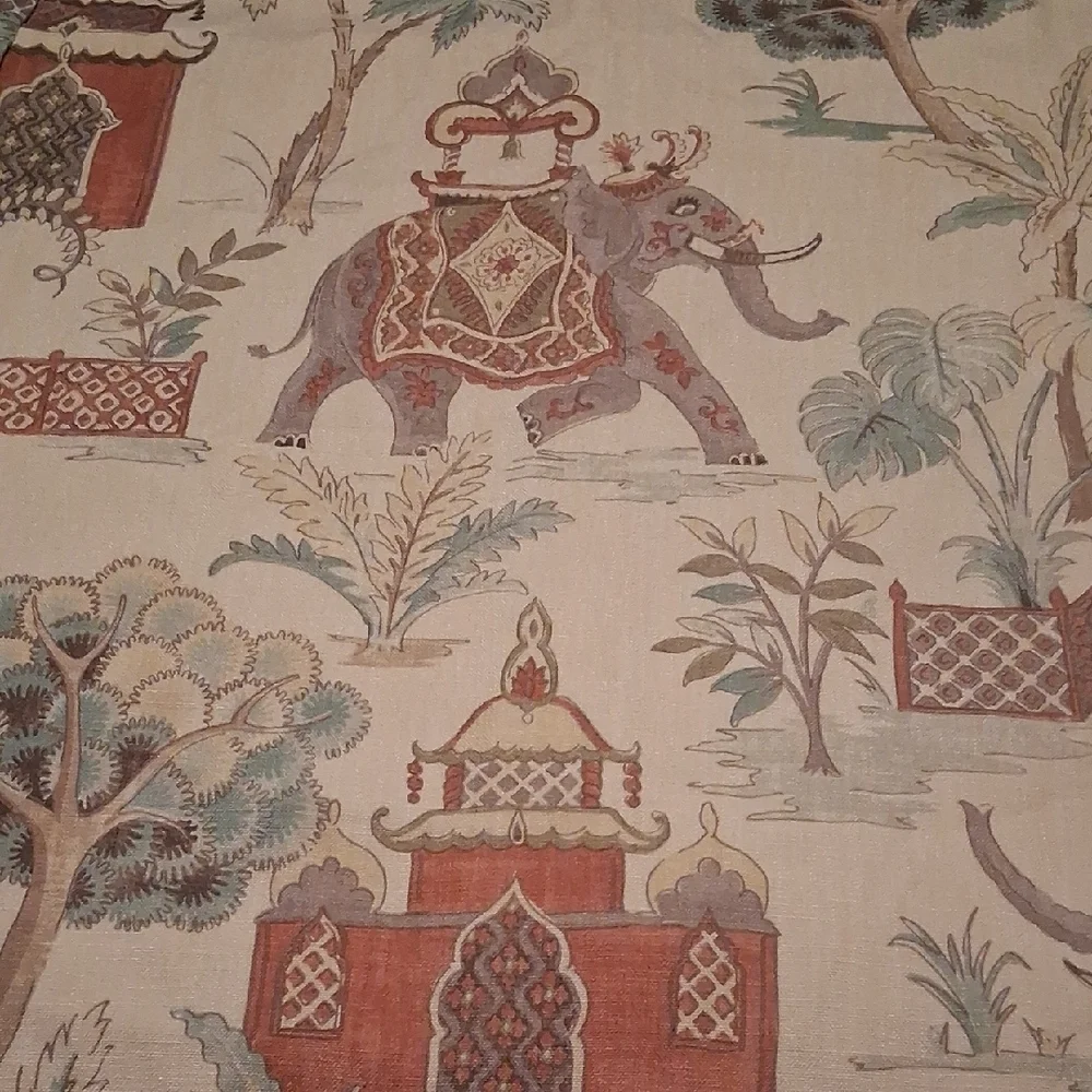 Decorative Elephant Print Curtain Pair